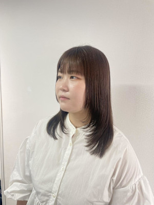 レイヤーカット/ミディアムレイヤー/顔まわりカット