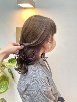 前髪/アンブレラカラー/こなれミディ/イメチェン/ウェーブ