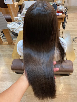 お客様髪質改善データ1449（ブリーチ毛縮毛矯正）