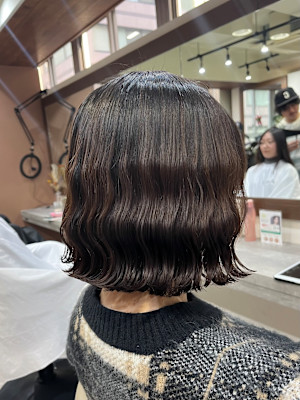 新波巻きボブパーマ