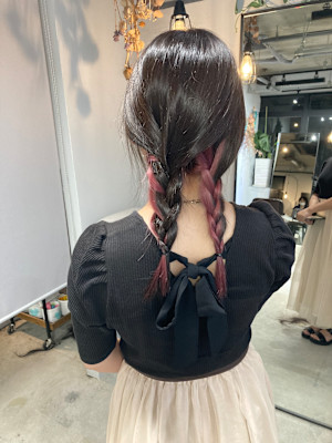 こなれ編み込みツインテール【高田馬場　lok】