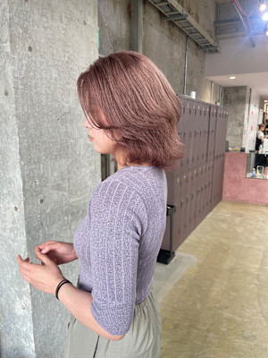 くびれレイヤー×ピンクグレージュ