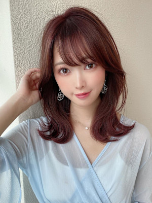 30代/40/小顔ヘア/前髪/アンブレラカラー/こなれミディ