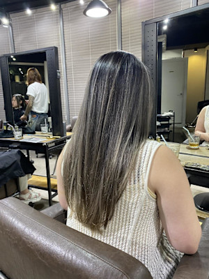 切りっぱなしボブ エアリーロング 美髪ピンクブラウン