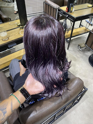 切りっぱなしボブ エアリーロング 美髪ピンクブラウン