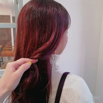 ブリーチなしダブルカラー×カシスピンク