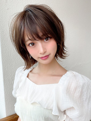 30代/40/小顔ヘア/前髪/アンブレラカラー/こなれミディ