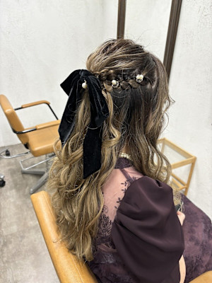 ハーフアップ/結婚式ヘアアレンジ/池袋ヘアアレンジ
