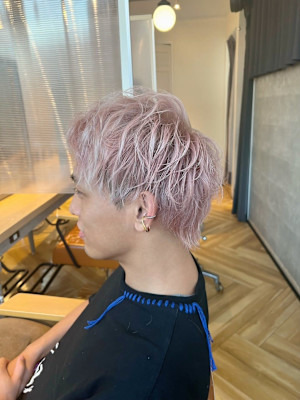 メンズ × アッシュピンク