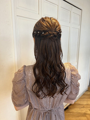 ヘアセット × ハーフアップ