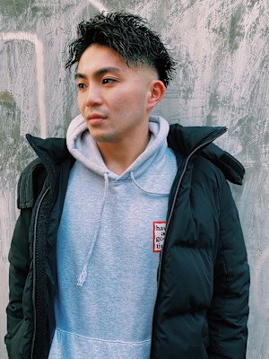 スキンフェードツイストスパイラルパーマ/keshiki 大名