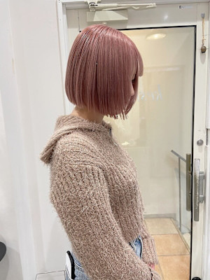 ボブ/ブリーチピンクベージュ/keshiki大名