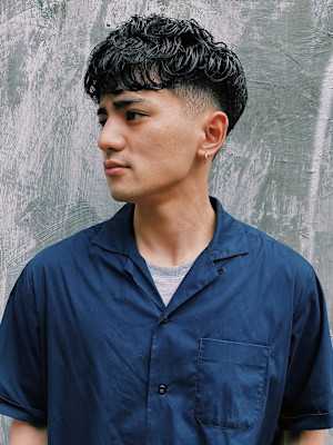 ローフェードメンズショートパーマ/keshiki 大名 K