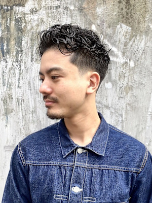 メンズショートスパイラルパーマ/keshiki 大名 