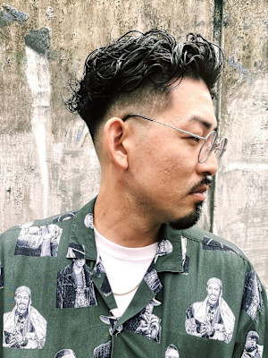 流れるメンズパーマスキンフェードフェード/KOTARO