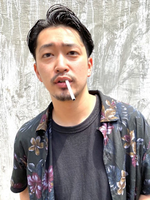 センターパートアップバングマッシュツイスパナチュラルパーマ