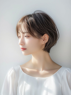 大人可愛い丸みショート