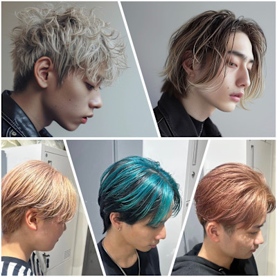 ブリーチカラー、メンズ、メンズパーマ、メンズカット