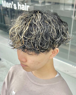 波巻きスパイラルツイストスパイラルパーママッシュメンズヘア