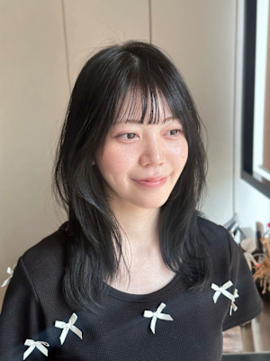 髪質改善グレージュカラーカーキベージュレイヤーロング錦糸町