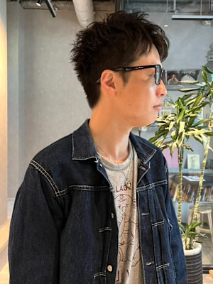 メンズショート　30代40代　ツーブロック　ダークカラー