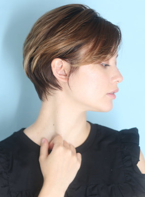 40代50代小顔前髪イメチェンアンブレラカラーショート