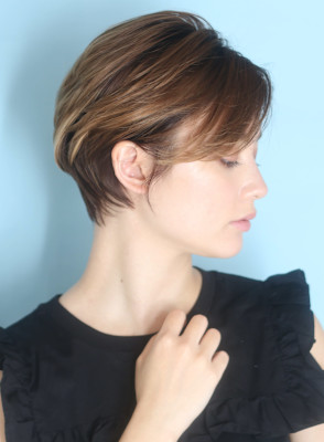 40代50代小顔前髪イメチェンアンブレラカラーショート