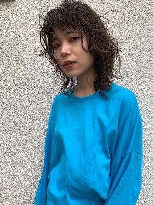 パーマ×ミディアムウルフ【高田馬場　lok】