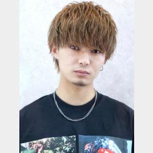 マッシュウルフ ブラウン 無造作 メンズカラー