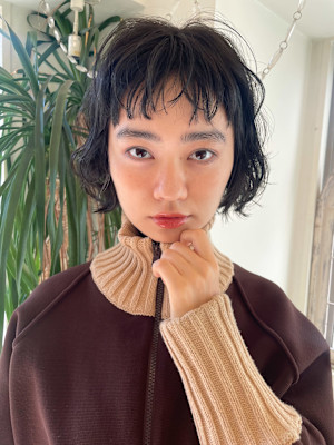 秋のオン眉ボブパーマ