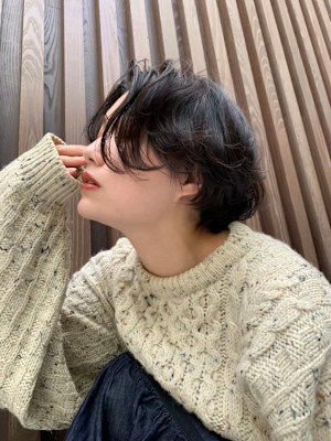 ニュアンスパーマ/センターパート/30代/代官山/中目黒