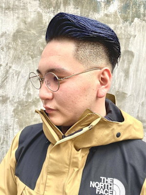 フェード サイドパート ネイビーカラー/keshiki 大名