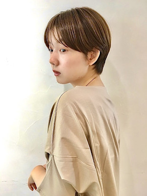 シースルーバング×小顔ショートボブ/keshiki大名