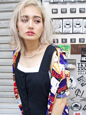 外国人風ブリーチラフボブスタイル/keshiki大名