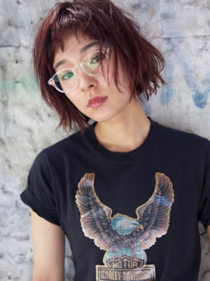 質感ボブとredカラー／keshiki大名