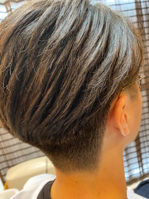 センターパート×テーパー＆シャドーフェード