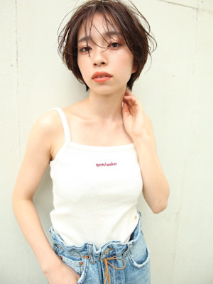 シースルーバングのふわショート