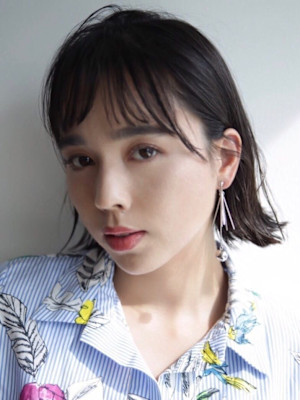 外ハネ暗髪ボブ/keshiki大名