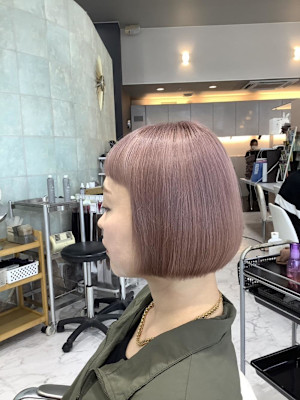 ミニボブ　ダブルカラー　ペールピンク