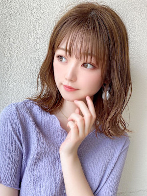 30代/40/小顔ヘア/前髪/アンブレラカラー/こなれミディ