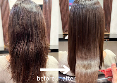 コスメ縮毛矯正】で-10歳の艶髪に★ビフォ-/アフタ-