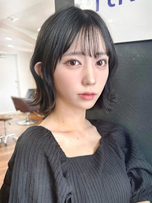 外ハネボブ/ボブ/チャコールグレー/韓国