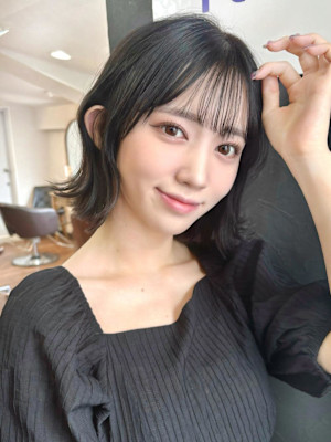 くびレイヤー/切りっぱなし/黒髪/韓国