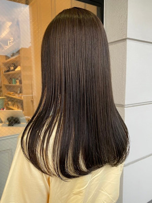 髪質改善カラー マロンブラウン グレージュ 韓国ヘア 