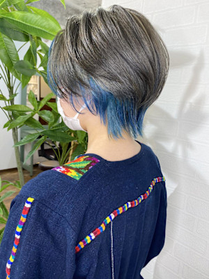 グレーとインナーブルー【飯田淳平】Re:ta Hair