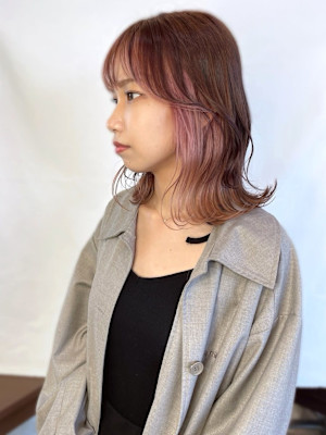 【MICHI 富田店　古作蓮】 インナーカラー ミディアム