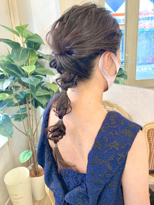 ロングの編み下ろしアレンジ