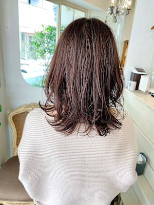 ココアブラウン柔らかい髪色にブリーチなしカラー