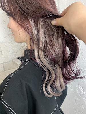 イヤリングカラーダブルカラー池袋韓国ヘア