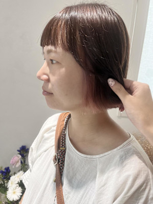 《花屋併設》インナーピンク 外ハネボブ